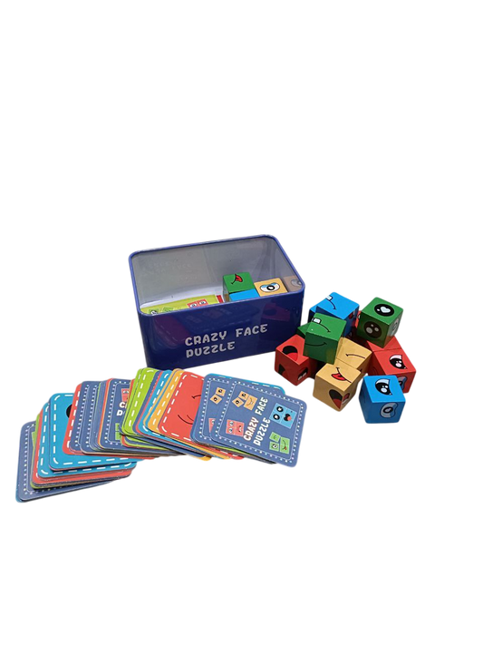Wooden Face Cube Change Puzzle for Kids