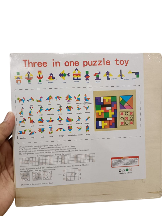 Three-In-One Puzzle Game Building Blocks