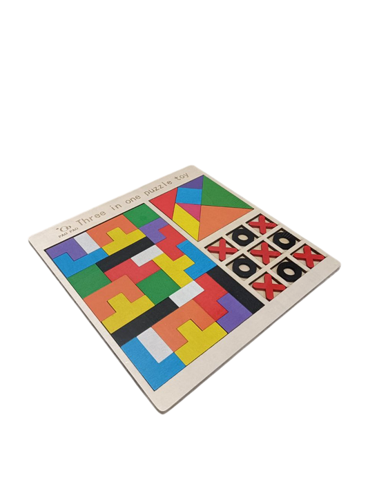 Three-In-One Puzzle Game Building Blocks
